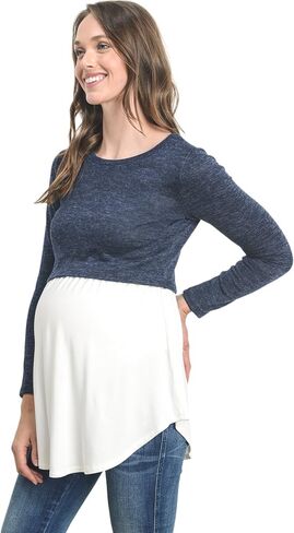 HELLO MIZ Women's Maternity Nursing Tunic Top with Empire Waist in Kuwait