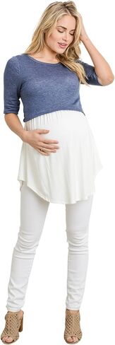 HELLO MIZ Women's Maternity Nursing Tunic Top with Empire Waist in Kuwait
