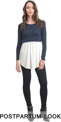 HELLO MIZ Women's Maternity Nursing Tunic Top with Empire Waist in Kuwait