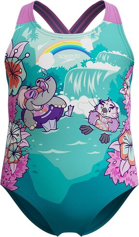 Speedo Girls' Swimsuit Infant to Big Kid UPF 50+ Learn to Swim in Saudi Arabia