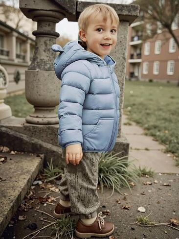 AIWUHE Baby Hooded Down Jacket Boys Girls Light Puffer Winter Coats Toddler Bear Ears Zipper Up Down Coats Outwear 6M-4T in Saudi Arabia