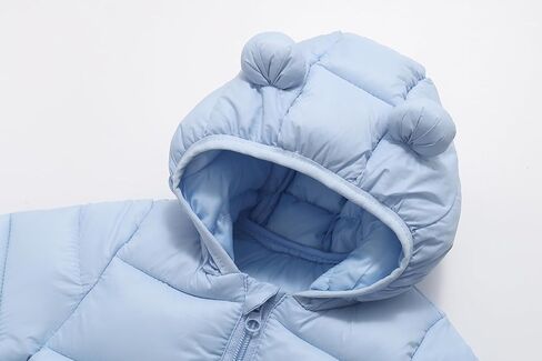 AIWUHE Baby Hooded Down Jacket Boys Girls Light Puffer Winter Coats Toddler Bear Ears Zipper Up Down Coats Outwear 6M-4T in Saudi Arabia