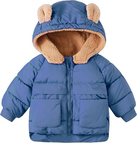 TUONROAD Baby Girls Coats for 6 Months-5 Years Toddlers Boy Winter Jacket Warm Bear Hooded Outdoor Coats Size 5 in Kuwait