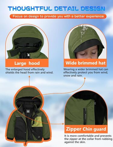 GEMYSE Toddler Winter Coat Waterproof Baby Boys Ski Snow Jacket with Hood Thicken Warm Kids Jacket Outerwear in Saudi Arabia