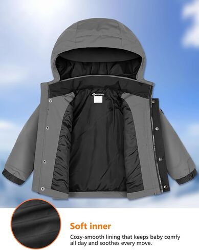 Gemyse Toddler Boys Winter Coat Jacket Ski Snow Jacket مع غطاء محرك السيارة in Saudi Arabia