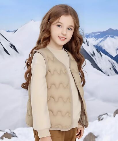 AIWUHE Toddler Puffer Vest Boys Girls Down Vest Warm Winter Jacket Lightweight Sleeveless Buttons Coat 18M-7Y in Saudi Arabia