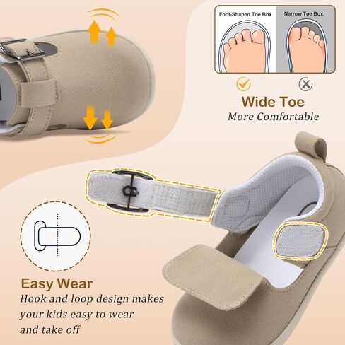JOINFREE Toddler Shoes Girls Boys Lightweight Dress Shoes Wide Barefoot Flats Fashion School Shoe Kids Fall Walking Sneakers in Saudi Arabia
