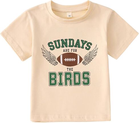 Toddler Girl Boy Game Day Football T-Shirt Sundays are for The Birds Shirt Short Sleeve Kids Sports Fans Tee Top in Saudi Arabia