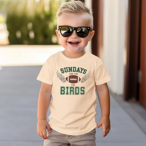 Toddler Girl Boy Game Day Football T-Shirt Sundays are for The Birds Shirt Short Sleeve Kids Sports Fans Tee Top in Saudi Arabia