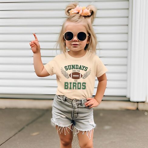 Toddler Girl Boy Game Day Football T-Shirt Sundays are for The Birds Shirt Short Sleeve Kids Sports Fans Tee Top in Saudi Arabia