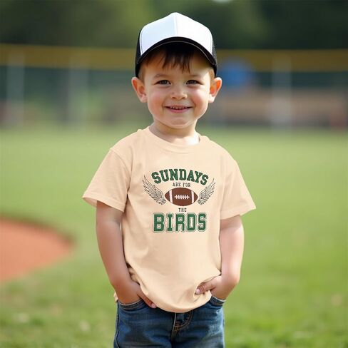Toddler Girl Boy Game Day Football T-Shirt Sundays are for The Birds Shirt Short Sleeve Kids Sports Fans Tee Top in Saudi Arabia