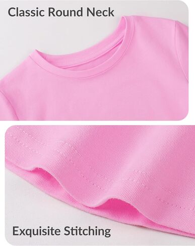 Witwot 3 Pack Toddler Girls Long Sleeve Dertts Soft Cotton Tees Baby Girl Crewneck Tops Basic Tops for 18M-5T in Saudi Arabia