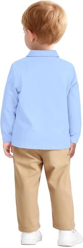 Toddler Boys Long Sleeve Polo Shirts School Uniform Dress Shirt Size18M-5T in Saudi Arabia