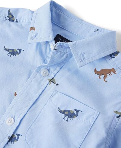 The Children's Place Baby Boys' and Toddler Long Sleeve Cotton Poplin Button Up Shirt in Saudi Arabia