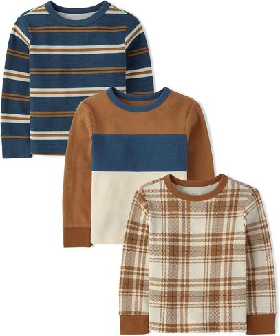 The Children's Place Baby Boys' and Toddler Long Sleeve Everyday Casual Knit Shirt in Saudi Arabia