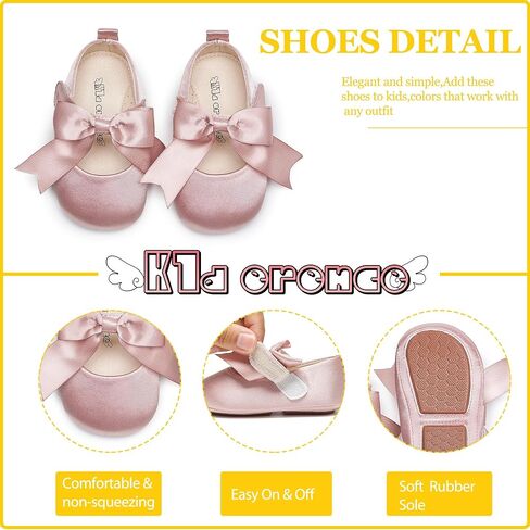 Kiderence Baby Girls Prewalker Mary Jane Flats Bowknot Princess Dress Shoes (Infant/Toddler) in Saudi Arabia