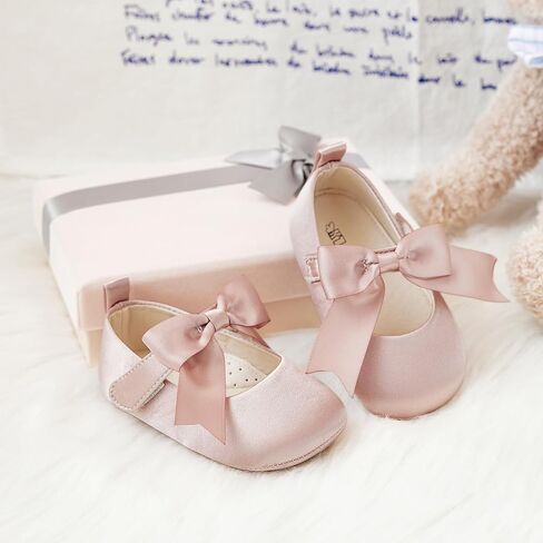 Kiderence Baby Girls Prewalker Mary Jane Flats Bowknot Princess Dress Shoes (Infant/Toddler) in Saudi Arabia