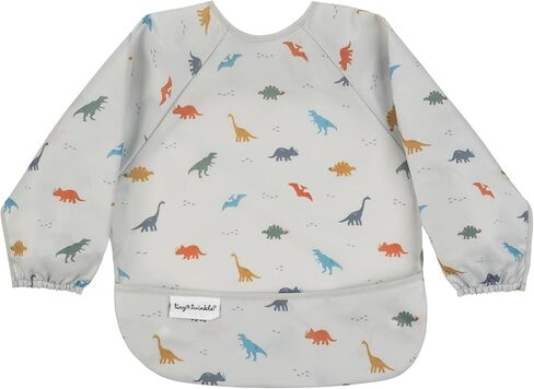 Tiny Twinkle Mess Proof Baby Bib ، Bib Smock Baby Bib للأكل ، مريلة طويلة الأكمام قابلة للغسل ، فطام LED LED ، المريلة الصغيرة ، مستلزمات BLW (ديناصور ، 6-24 شهرًا) in Kuwait