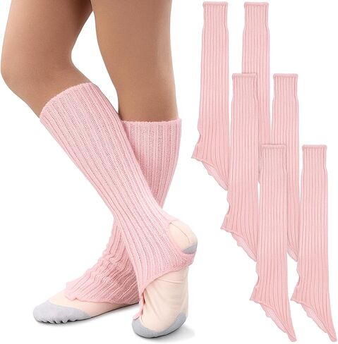 3 Pairs Ballet Leg Warmers for Girls Toddler Teens Stirrup Ankle Warmers Knitted Socks for Dance Practice Yoga in Saudi Arabia