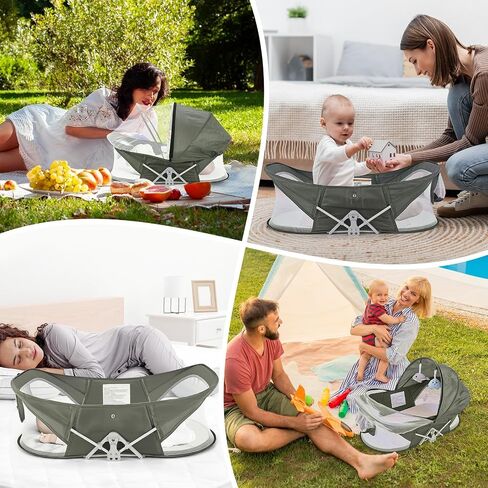 Portable Baby Bassinet Travel Baby Bed, Baby Cribs Travel Pod for Outdoors Baby Lounger Infant Travel Bed with Mosquito Net and Sunshade Canopy, Lightweight Washable in Saudi Arabia