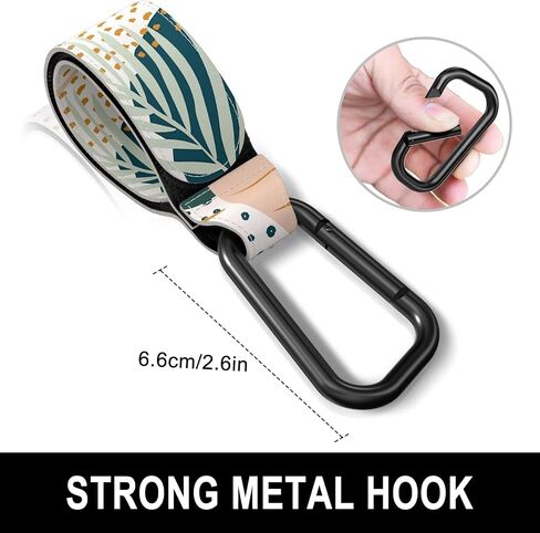 Baby Stroller Hooks for Hanging Bags, Universal Stroller Clips Accessories, Mommy Hook for Diaper Bag, Shopping Cart, Purse, Backpack - 2 Pack, Abstract Leaf in Kuwait
