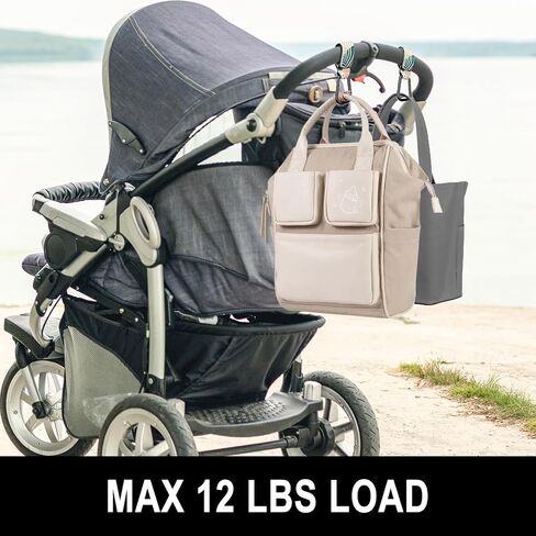 Baby Stroller Hooks for Hanging Bags, Universal Stroller Clips Accessories, Mommy Hook for Diaper Bag, Shopping Cart, Purse, Backpack - 2 Pack, Abstract Leaf in Kuwait
