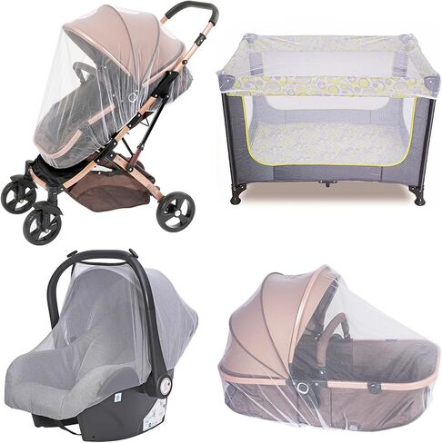 Baby Mosquito Net for Stroller, Perfect Bug Net for Stroller/Bassinets/Cradles/Playards/Pack N Plays and Portable Mini Crib, Durable Baby Insect Netting, White in Kuwait