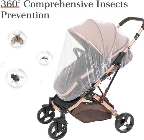 Baby Mosquito Net for Stroller, Perfect Bug Net for Stroller/Bassinets/Cradles/Playards/Pack N Plays and Portable Mini Crib, Durable Baby Insect Netting, White in Kuwait