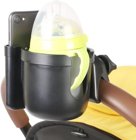 2-in-1 Stroller Cup Holder & Phone Holder,Water Bottle Holder,Cup & Phone Holder for Bike,Wheelchair,Motorcycle,Electric Scooter,Golf Cart in Saudi Arabia