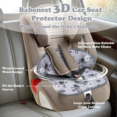 Babenest Car Car Potty Protector Cover -بطانة التدريب على ماء مقعد للسيارات للأطفال والطفل ، وسادة بول جافة مع تصاميم ممتعة للعربة المتجددة ومقاعد السيارات الرضع (2pcs الحوت الأزرق) in Kuwait