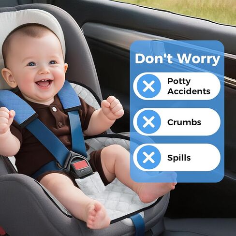 2 Pack Car Potty Training Seat Protector, Waterproof Toddler Car Seat Potty Training Cover, Piddle Pads & Liners for Baby Stroller, Booster & Travel,Non-Slip Pee Protector for Carseat (Grey) in Saudi Arabia