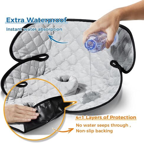 2 Pack Car Potty Training Seat Protector, Waterproof Toddler Car Seat Potty Training Cover, Piddle Pads & Liners for Baby Stroller, Booster & Travel,Non-Slip Pee Protector for Carseat (Grey) in Saudi Arabia
