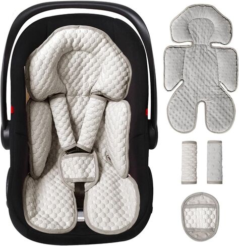 Infant Car Seat Insert, Reversible Baby Carseat Cushion 2-in-1 for Newborns | Toddlers Head & Body Support Pad for Carseats, Strollers, Swings, Bouncers in Saudi Arabia