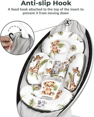 إدراج الرضيع متوافق مع 4MOMS MAMAROO SWAND و CARSEATER للرضع ، بما في ذلك 3 ألعاب بديلة ، إدراج حديثي الولادة القابل للانعكاس لتأرجح الأطفال ، عربة ، الحارس ، النسيج الناعم - الحيوانات in Kuwait