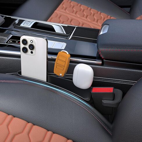 منظم حشو مقعد السيارة ، مجموعة سوداء من 2 حزمة بين إكسسوارات مقعد السيارة بين المقاعد الأمامية ، حشو الفجوة ، in Kuwait