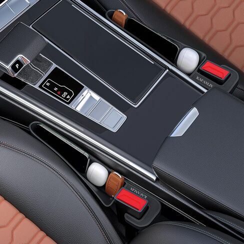 منظم حشو مقعد السيارة ، مجموعة سوداء من 2 حزمة بين إكسسوارات مقعد السيارة بين المقاعد الأمامية ، حشو الفجوة ، in Kuwait