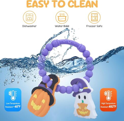 ألعاب Halloween Baby Beable Toys ، Pumpkin & Ghost Silicone Teether لمدة 3-12 شهرًا ، حلقة مضغ حسية محكم للأطفال الرضع والأطفال الصغار ، بوو سلة ، هدية لأول هالوين للطفل in Saudi Arabia
