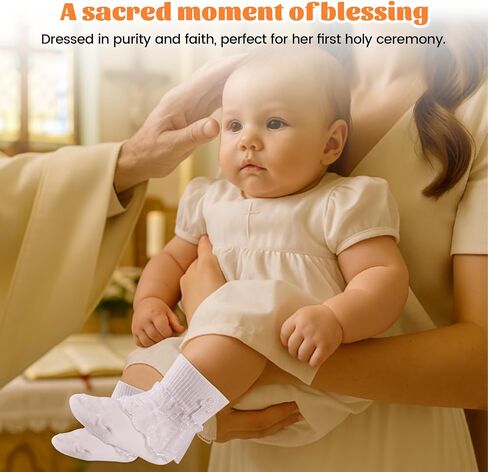 Rotel Baptism Socks for Baby Infant,White Newborn Christening Outfit Socks With Cross,Christening Dresses for Baby Girl Boy in Kuwait