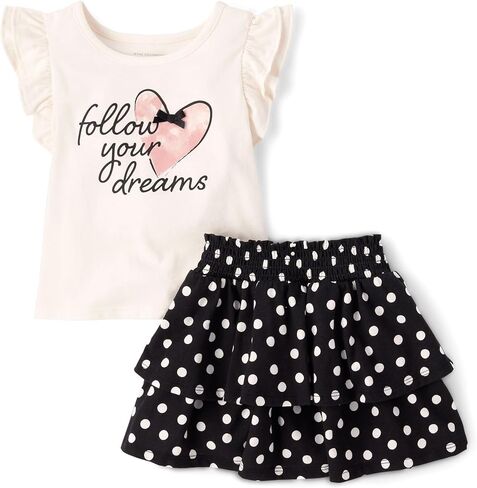 The Children's Place Baby-Girls and Toddler Shirt Sleeve Shirt and Skirt ، اثنين من قطعتين in Saudi Arabia