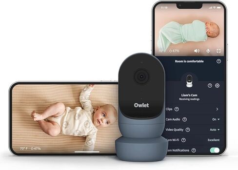 OWLEL CAM SMART VIDEO MONTRY مع كاميرا فيديو وصوت - WIFI آمنة ، رؤية ليلية 1080 بكسل ، تخصيص تنبيهات الصراخ والحركة ، الصوت ثنائي الاتجاه ، مجموعة التثبيت in Kuwait
