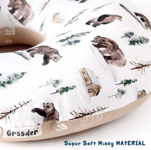GRSSDER Nursing Pillow Cover Stretchy Minky Removable Nursing Covers for Breastfeeding Pillows, Ultra Soft Comfortable Slipcover for Boy and Girls, Cute Duck Pattern in Kuwait