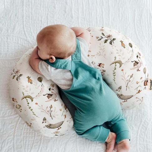 GRSSDER Nursing Pillow Cover Stretchy Minky Removable Nursing Covers for Breastfeeding Pillows, Ultra Soft Comfortable Slipcover for Boy and Girls, Cute Duck Pattern in Kuwait