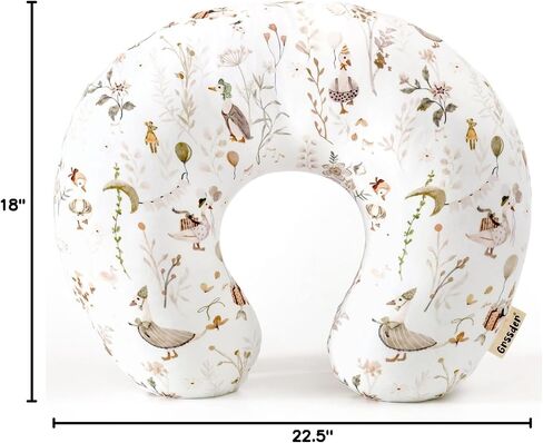GRSSDER Nursing Pillow Cover Stretchy Minky Removable Nursing Covers for Breastfeeding Pillows, Ultra Soft Comfortable Slipcover for Boy and Girls, Cute Duck Pattern in Kuwait
