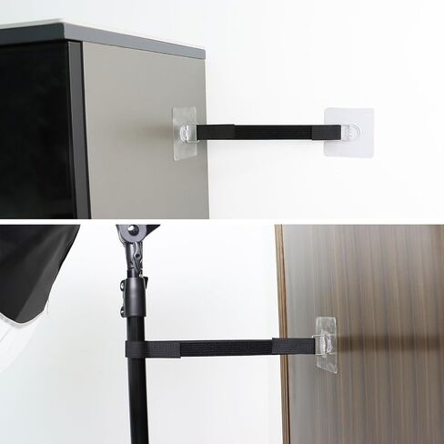 4 Pack Cut to Length TV Safety Straps for Flat Screen, No-Drill Adjustable Anti-Tip Earthquake Straps for TV and Furniture，Including 1in*16ft Hook and Loop Straps with 8 Adhesive Anchors in Saudi Arabia