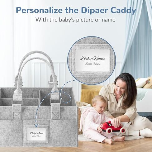 يجب أن يكون منظم حفاضات CADDY ، وحيدا الأطفال الجدد ، والبحث عن سجل الطفل وغيرها من الأشياء الصغيرة ، سلة طفل قابلة للطي مع مقبض وإطار صور ، رمادي ، 11.8 × 6 × 9.0 بوصة in Kuwait