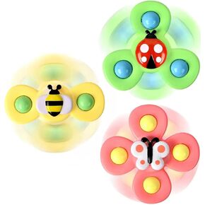 3PCS Suction Cup Spinner Toys for 1 2 Year Old Boys Spinning Toys Baby Toys 12-18 Months Sensory Toys for Toddlers 1-3 Easter Basket Stuffers Gifts for 1 Year Old Girls in Kuwait