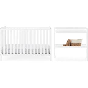 Delta Children Ruby 6-in-1 Crib & Change Table Set 2 قطعة-GreenGuard Gold Certified ، Bianca White in Kuwait