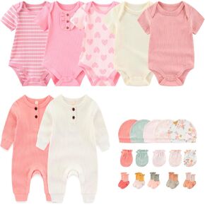 مجموعة هدايا Layette حديثي الولادة مجموعة من 22 قطعة طفل بويز بودز ملابس الرضع الأساسيات والإكسسوارات من 0 إلى 12 شهرًا in Kuwait