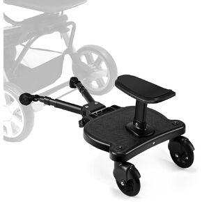 Universal Stroller Board with Detachable Seat,Stroller Board,Buggy Board Suitable for Most Brands of Strollers, Holds Children Up to 55lbs (Black) in Saudi Arabia