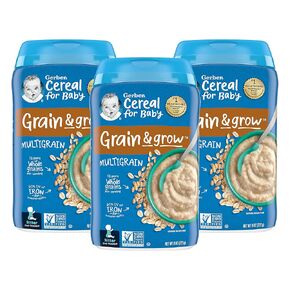 Gerber Stage 2 Baby Food, Multigrain Cereal, Whole Grains, Iron, Zinc & Vitamin B12, Baby Cereal in Kuwait